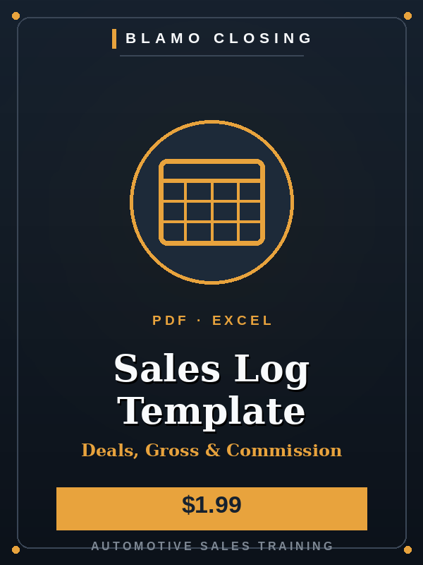 Sales Log Template cover